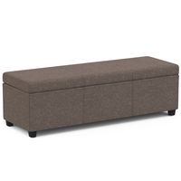 Simpli Home - Avalon Extra Large Storage Ottoman Bench - Fawn Brown - Large Front