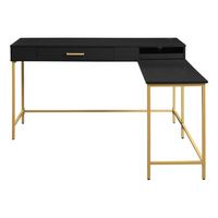 OSP Home Furnishings - Modern Life Desk in - Black - Large Front