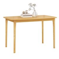 Costway 48'' Wooden Dining Table Rectangular Farmhouse Kitchen with Solid Rubber Wood Legs - Natural - Large Front
