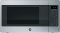 GE - 1.6 Cu. Ft. Countertop Microwave with Sensor Cooking and Defrost - Stainless Steel - Large Front