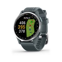 Garmin - Approach S44 GPS Smartwatch 43mm Anodized Aluminum - Silver Aluminum Bezel with Twilight... - Large Front