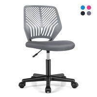 Costway Height-adjustable Ergonomic Kids Desk Chair with Universal Casters Working Chair - Grey - Large Front