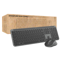 Logitech - Signature Slim MK955 For Business Full-Size Wireless Scissor Keyboard and Mouse Bundle... - Large Front