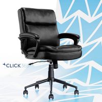 Click365 - Transform 2.0 Extra Comfort Ergonomic Mid-Back Desk Chair - Black - Large Front