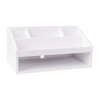 Martha Stewart - Weston Premium Engineered Wood Home Office Desktop Organizer in White Finish - W... - Large Front