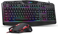 REDRAGON - S101-3 Wired Gaming Keyboard and Mouse Combo, RGB Backlit Gaming Keyboard, 3200 DPI Ga... - Large Front