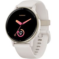 Garmin - vívoactive 5 GPS Smartwatch 42 mm Fiber-reinforced polymer - Gold Aluminum and Ivory - Large Front