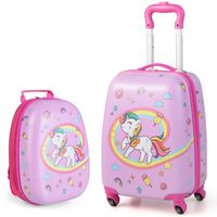 Costway - 2PC Kids Carry On Luggage Set 12