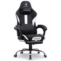 GTPlayer - GT905 Adjustable Gaming Chair with Breathable Fabric - White - Large Front