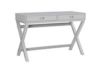 Linon Home Décor - Penrose Two-Drawer Campaign-Style Writing Desk - Gray - Large Front