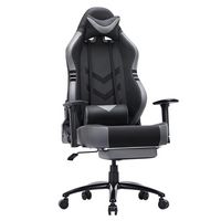 Bestier - Gaming Chair 4 - PU Leather Fixed up Armrest Lumbar Support Ergonomic Arm Chair in With... - Large Front