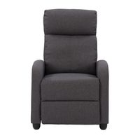 CorLiving - Oren Fabric Recliner - Dark Grey - Large Front