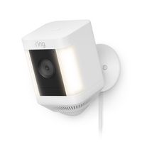 Ring - Spotlight Cam Plus Outdoor/Indoor 1080p Plug-In Surveillance Camera - White - Large Front