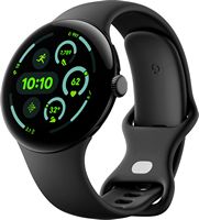 Google - Pixel Watch 3 (45mm) Smartwatch with Obsidian Band - Wi-Fi - Matte Black - Large Front