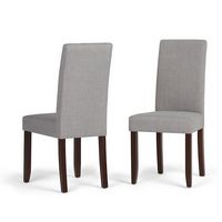 Simpli Home - Acadian Parson Polyester Fabric Dining Chairs (Set of 2) - Dove Gray - Large Front