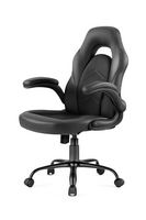 Bestier - Ergonomic Faux Leather Adjustable Reclining Swiveling PC and Racing Game Chair with Pad... - Large Front