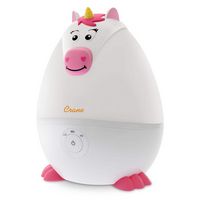 CRANE - 0.5 Gal. Adorable Ultrasonic Cool Mist Humidifier Unicorn - White/Pink - Large Front