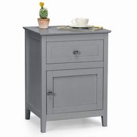 Nightstand with Drawer Accent Side End Table Storage Cabinet - Large Front