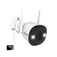 Defender - AI POWERED 4K Guard Pro Wi-Fi 6 Plug-in Security Camera with 64GB SD Card - White - Large Front