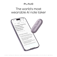 PLAUD - NotePin S Smart AI Voice/Audio Recorder - Purple - Large Front