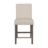 CorLiving - Laura Fabric Counter Height Barstool - Beige - Large Front