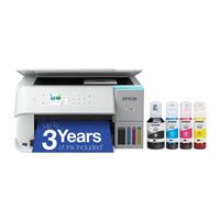 Epson - EcoTank ET-3930 Wireless All-in-One Color Supertank Inkjet Printer - White - Large Front