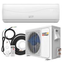 Costway 9000 BTU Split Air Conditioner & Heater Wall Mount AC Unit with Remote Control - White - Large Front