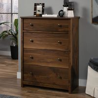 Sauder - River Ranch 4-Drawer Chest Dresser - Grand Walnut - Large Front