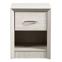 CorLiving - Newport 1 Drawer Nightstand - White Washed Oak - Large Front