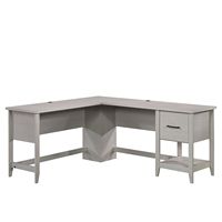 Sauder - Summit Station L-Shaped Desk - Gray - Large Front