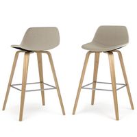 Simpli Home - Randolph Bentwood Counter Height Stool (Set of 2) - Natural - Large Front