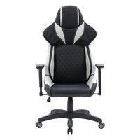 CorLiving - Nightshade Gaming Chair - Black and White - Large Front