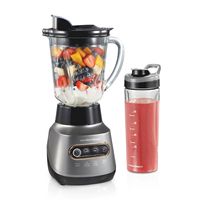 Hamilton Beach - Wave Crusher Blender with 40 oz. Glass Blender Jar and 20 Oz. Travel Jar - Black - Large Front