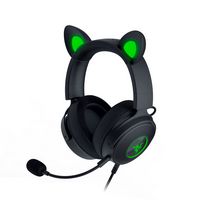 Razer - Kraken Kitty V2 Pro Wired Gaming Headset for PC, Mac, Playstation - Black - Large Front