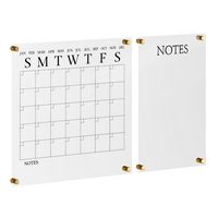 Martha Stewart - Grayson Premium Acrylic Monthly Wall Calendar and Notes Board - Clear/Black - Large Front