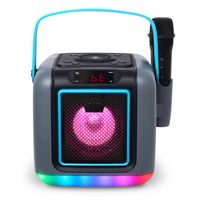 Singing Machine - Cube Mini Karaoke Machine, Wireless Microphone, Rechargeable Battery, Lights, B... - Large Front