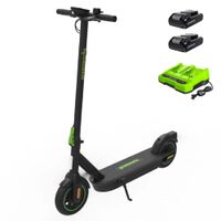 Greenworks - 2x24V Series E-Scooter with (2) 4Ah Batteries & Charger w/ 14 mi Max Operating Range... - Large Front