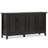 Simpli Home - Amherst Wide 4 Door Storage Cabinet - Hickory Brown - Large Front