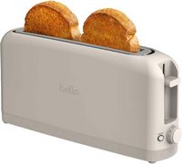 Bella - Fits-anywhere Kitchenware: 2-Slice Slim Toaster with Long Wide Slot - Oatmilk - Large Front