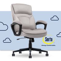 Serta - Comfort Classic Mid-Back Executive Soft Velvet Office Chair - Taupe - Large Front