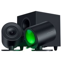 Razer - Nommo V2 Full-Range 2.1 PC Gaming Speakers with Wired Subwoofer (3 Piece) - Black - Large Front
