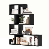 Costway - 1 PCS 5-Tier S-Shaped Bookshelf with Open Cubes Anti-Toppling Kits Freestanding Bookcas... - Large Front