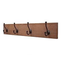 TRINITY - DRAKESTONE | Coat and Towel Rack w/ 4 Double Hooks | - Walnut - Large Front