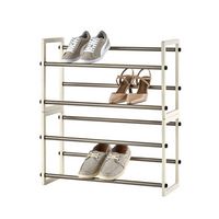 TRINITY - BASICS | 2-Tier Expandable Shoe Rack | 2-Pack | - White - Large Front