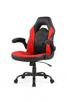Bestier - Ergonomic Faux Leather Adjustable Reclining Swiveling PC and Racing Game Chair with Pad... - Large Front