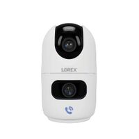 Lorex - Connect 2K Dual-Lens Indoor Pan-Tilt Wireless Security Camera - White - Large Front
