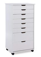 Linon Home Décor - Monte Eight-Drawer Rolling Storage Cart - Whitewash - Large Front