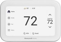 Honeywell Home - X8S Smart Thermostat with Video Doorbell Compatibility, and IAQ Control - White - Large Front