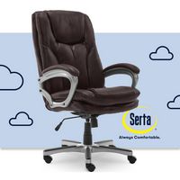 Serta - Benton Big and Tall Puresoft Faux Leather Executive Office Chair - Chestnut - Large Front