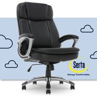 Serta - Fairbanks Bonded Leather Big and Tall Executive Office Chair - Black - Large Front